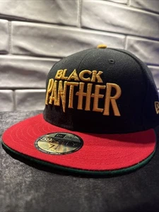 New Era Black Panther Cap Black Red Kelly Gold 59Fifty 7 1/4 Fit Limited Edition - Picture 1 of 5