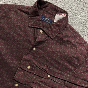Camisa Polo Ralph Lauren Para Hombres Estampado Geométrico Paisley Abotonada Talla Mediana Nueva Sin Etiquetas - Imagen 1 de 5