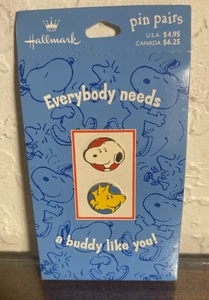 Pares de prendedores Snoopy Woodstock Hallmark de colección todo el mundo necesita un amigo como tú - Imagen 1 de 6