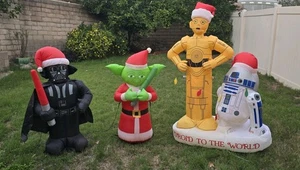 Star Wars Droid to the World Inflatable +Vader, Yoda, Last Jedi Projection Light - Picture 1 of 24