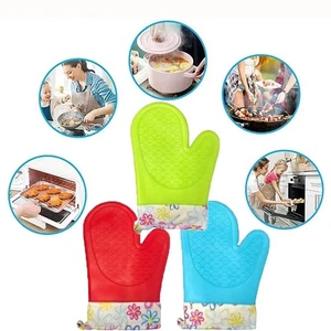 BBQ Gloves Oven Mitts Water & Heat Resistant Grill Kitchen Cooking 800 ℃ Mitts - Picture 1 of 6
