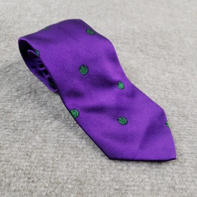 Corbata Ben plateada de seda para hombre con estampado de piña púrpura hecha a mano Foto 1 de 4