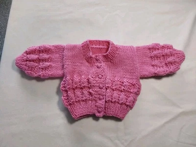 Cardigã feito à mão para bebês meninas - Imagem 1 de 3
