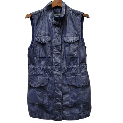 Banana Republic Cotton Polyurethane Coating Drawstrings Vest Women’s Size Medium - Image 1 of 4