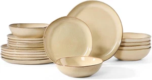 Herogo Stoneware Dinnerware Sets for 6, 18Pcs Irregular Handmade Dinner Dish Set - Picture 1 of 12