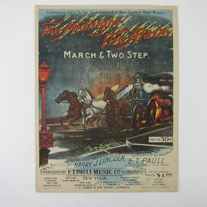 Sheet Music The Midnight Fire Alarm Harry J. Lincoln E.T. Paull Antique 1918 - Picture 1 of 15