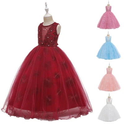 Цветок Kids девочек вечеринки тюль балетной платье подружки невесты свадебное выпускное платье Pageant - Изображение 1 из 4