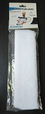 HEAD, HEADGEAR. ANDRE AGASSI HEADBAND NOS. ONE SIZE. NOS. WHITE. - Image 1 of 4