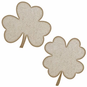 Shamrock & Lucky Clover MDF Laser Cut Craft Blanks in Various Sizes - Picture 1 of 22