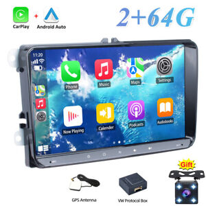 9inch 2+64G Car Stereo Radio For VW Jetta Passat Carplay Android 13 GPS Wifi+Cam