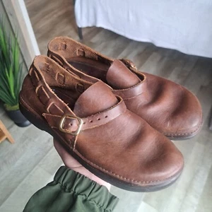 Original FERNAND Leather Clog MIDDLE ENGLISH SHOES 7.5 Brown NARROW Comfort Shoe - Picture 1 of 6