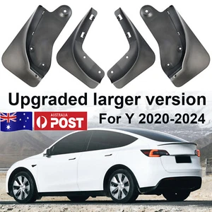 Large Version 4x For Tesla Model Y 2020-2024 Front Rear Mud Flaps Splash Guards - Picture 1 of 10