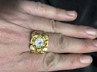 Bague homme vintage plaqué or 18 carats bijoux taille 11-1/2 tob