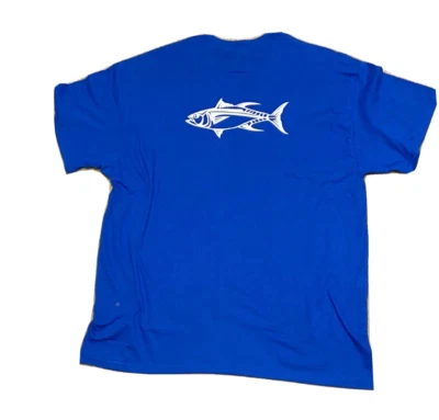 Camiseta azul agua salada cazador atún pesca peces XL 100 % algodón peces NUEVA Foto 1 de 4