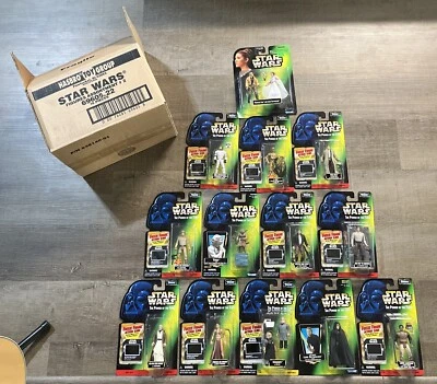 Lote de 13 Figuras Star Wars Poder de la Fuerza Verde Aleatorio 1995 + Caja Walmart Foto 1 de 4