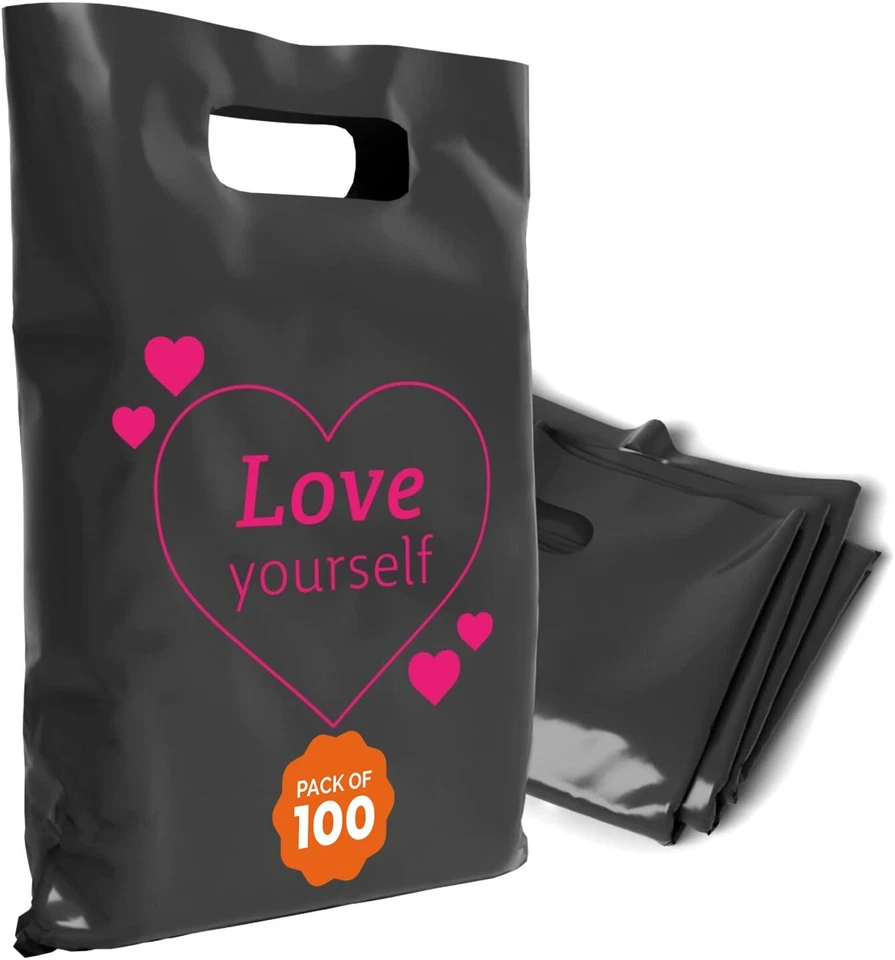 Bolsas de plástico OPTIPAK 12x15 - Paquete de 100 con asas troqueladas para venta al por menor y fiesta Foto 1 de 1