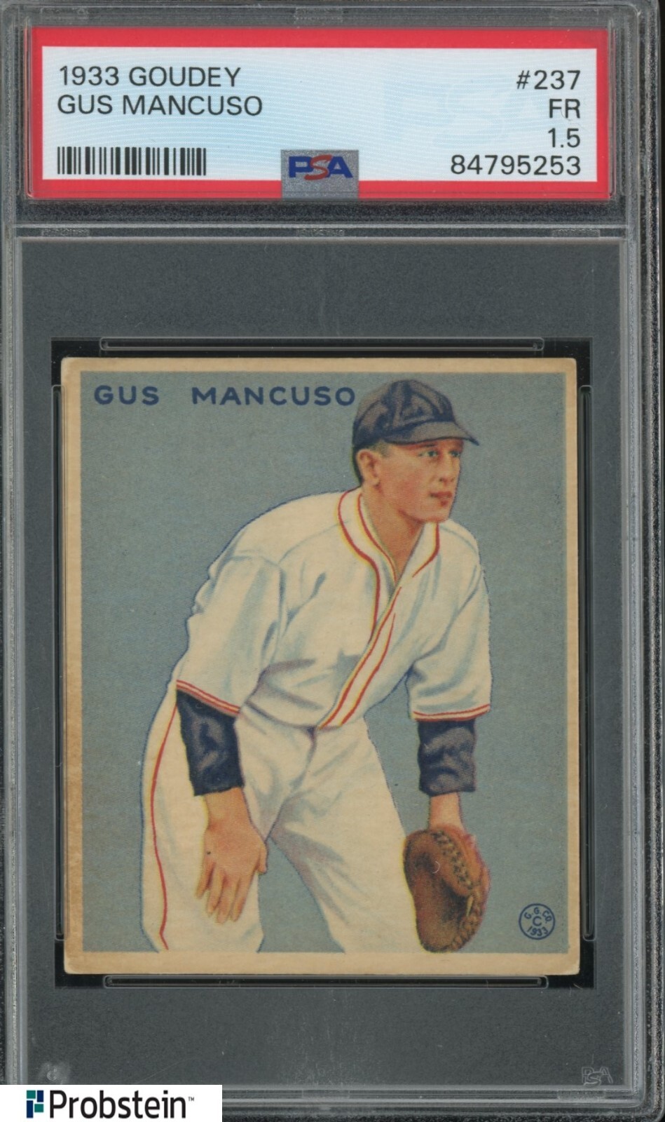 1933 Goudey #237 Gus Mancuso New York Giants PSA 1.5 Fair