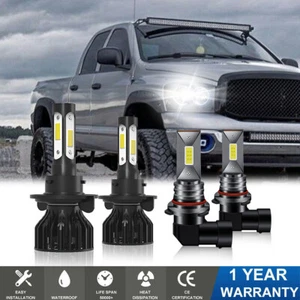 Faros LED + Faros antiniebla 4X Kit 6000K para Dodge Ram 1500 2500 2006-2012 - Imagen 1 de 15