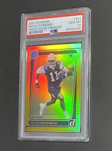 2021 DONRUSS MICAH PARSONS RATED ROOKIE PRESS PROOF PREMIUM SP #331 RC PSA 10 🔥 - Picture 1 of 8