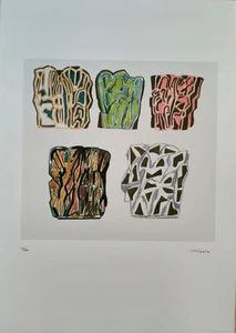 PIETRO CONSAGRA-"SENZA TITOLO"(1984)-DIM. 49,5x69,5-LITOSERIGRAFIA A COLORI - Foto 1 di 5