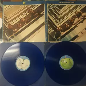 The Beatles 1967-1970 Blue vinyl 2LP UK press Apple PCSPB-718 VG+ tested records - Picture 1 of 17
