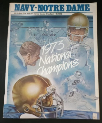 Notre Dame vs Navy Football October 29, 1983 Program Notre Dame Stadium B7:277 - Image 1 of 4