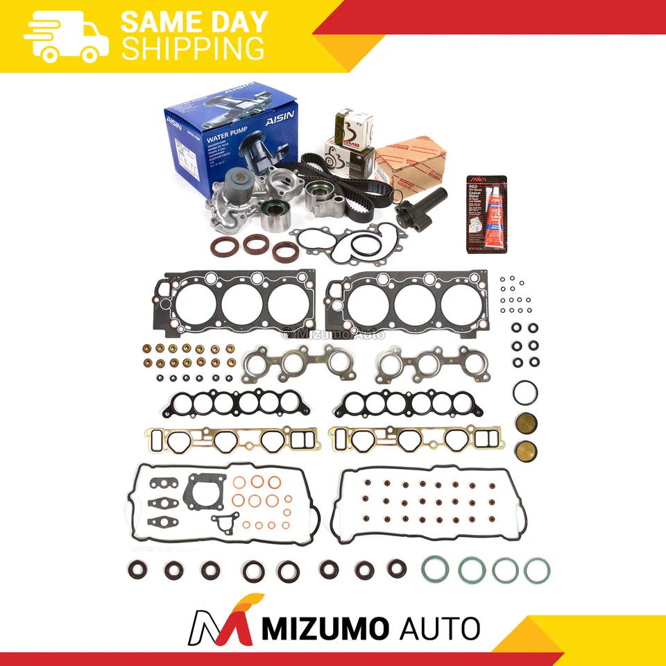 Juego de juntas de culata Kit de correa de distribución Bomba de agua Ajuste 95-04 Toyota Tacoma T100 5VZFE Foto 1 de 4