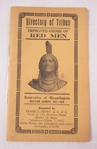 1959 Massachusetts Directory of Tribes IMPROVED ORDER OF RED MEN - Picture 1 of 6