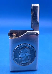 WW2 TRENCH ART ALUMINUM BLOCK CIGARETTE LIGHTER W/ 1945 IMBEDDED SILVER QUARTER - Picture 1 of 7