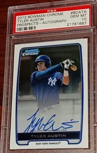 2012 Bowman Chrome Prospects Autograph Tyler Austin NY Yankees PSA 10 GEM MINT ! - Picture 1 of 1