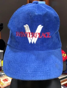 Vintage Winterplace Ski Resort Blue Corduroy Stitch Snapback Baseball Hat Cap #F - Picture 1 of 5