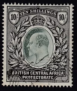 SG 65 Britisch-Zentralafrika 1903-04. 10/- grau-grün & schwarz. Sehr fein gebraucht... - Bild 1 von 1