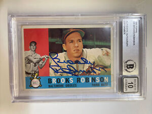 Brooks Robinson Signed 1960 Topps Card #28 Beckett Slabbed Auto 10 Orioles