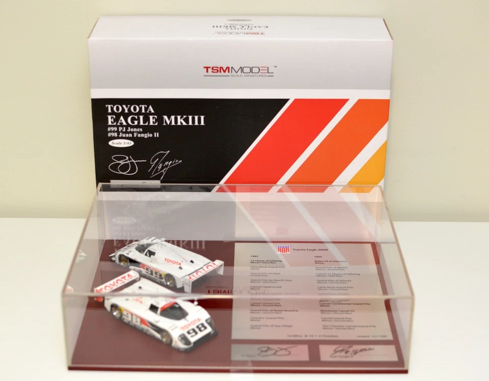 TSM 1:43 TOYOTA EAGLE MKIII AAR IMSA GT TrueScale Autographed  By Fangio & Jones - Image 1 of 4