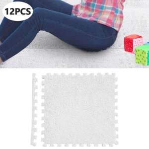 12pcs Foam Floor Puzzle Exercise Mat White Interlocking EVA Tiles Non-slip mat - Picture 1 of 12