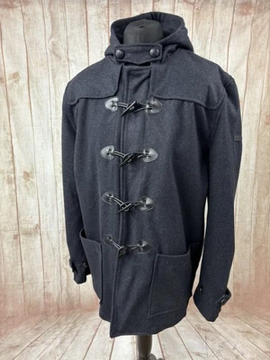 Lambretta Men’s XL Duffle Coat Wool Warm Winter Coat Charcoal Mod Ska WORN TWICE - Image 1 of 4