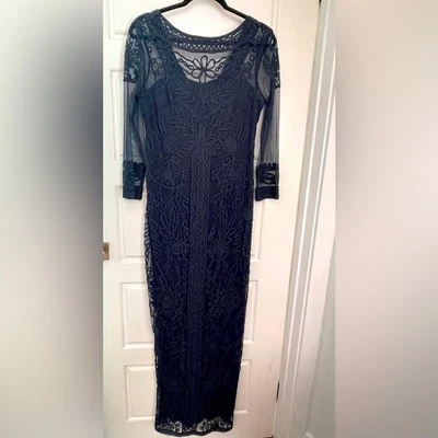 JS collection size 6 Tall formal navy lined formal dress - Image 1 of 4