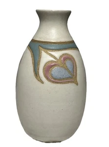 Vase Studio Pottery Stoneware Handcrafted Decor Signed Pink Blue 6”x3.5 - Picture 1 of 9