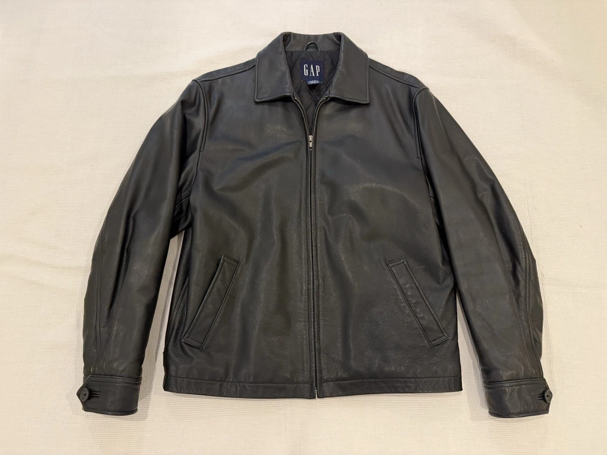 ジャケット・アウター 90s OLD GAP BLACK Leather Jacket Vintage gap leather jacket - Gem