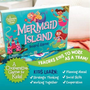 Peaceable Kingdom Mermaid Island - Award-Winning Cooperative Board Game for Kids - Picture 1 of 9