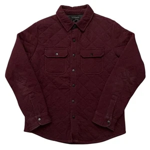 Banana Republic Shacket Mens Size M Shirt Jacket Quilted Snap Button Burgundy - Picture 1 of 5