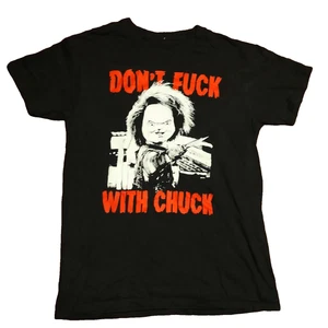 Chucky Doll Rude T shirt Halloween Scary Movies Black Small Chuck Horror Films - Picture 1 of 6