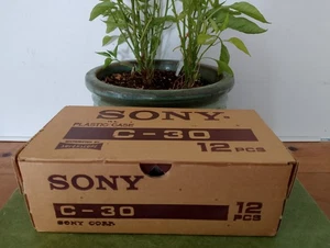 Cinta de casete de audio en blanco Sony C-30 vintage caja de fábrica Japón. Ultra RARO *Leer* - Imagen 1 de 17