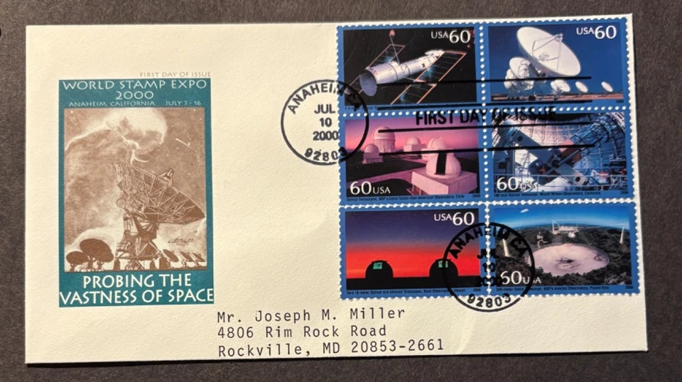 #3409 a-f Probing the Vastness of Space FDC on an ArtMaster cachet - Image 1 of 1