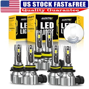 Combo AUXITO 9005+9006+H11 LED Headlight Fog Light High White Low Beam CANBUS X6 - Picture 1 of 16