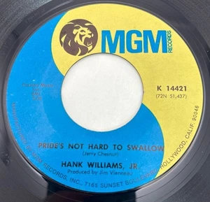 Hank Williams Jr Prides Not Hard to Swallow / Hamburger Steak 45 Vinyl Country - Picture 1 of 6