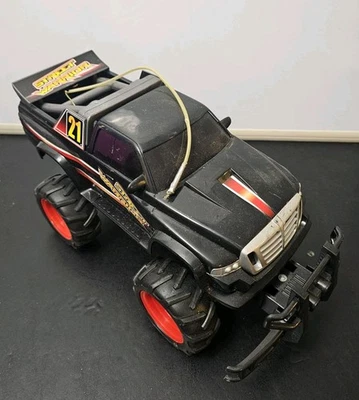 Vintage RadioShack Dodge Ram 27.145 MHz Black RC Truck Street Warrior For Parts - Image 1 of 4