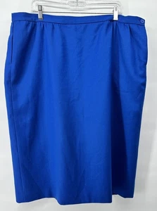 Pendleton Women 100% Virgin Wool Skirt Mid Length Size 20w Blue Pockets Lines - Picture 1 of 7