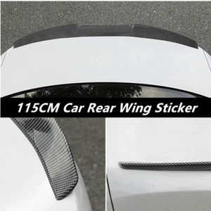 Universal 115cm Carbon Fiber Look Car Rear Trunk Spoiler Tail Edge Lip Wing Trim - Picture 1 of 10