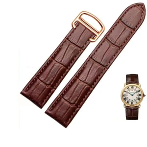 14MM Genuine Leather Watch Strap Fit For Cartier Tank Claire London Solo Watch - Picture 1 of 10